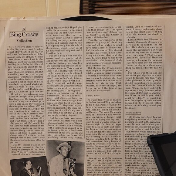 2/$9 Records: " A Bing Crosby Collection" Vol I, Demo 33 1/3 Vinyl LP - Picture 6 of 8